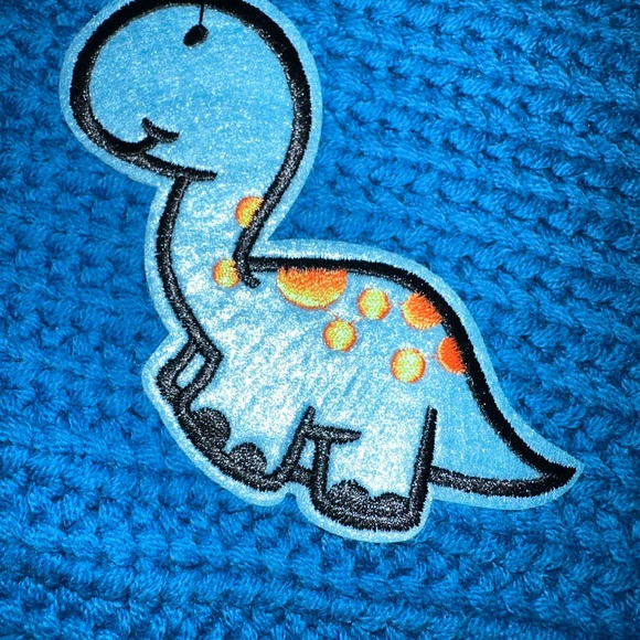 FREE PEOPLE Size M Oversized Sweater Swim Too Deep Mykonos Blue CUSTOMIZED - Picture 12 of 15